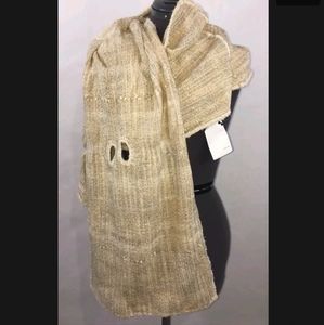 New Bonnie Bartman Woven Wearables Textured Handmade Curved Shawl Scarf Wrap